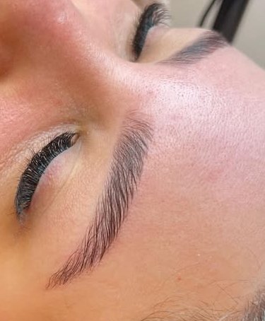 Laminated brows and lash extensions by La Belle
